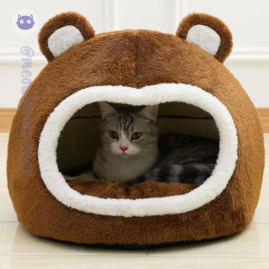 Funny Cat Bed – Soft Plush, Warm & Cozy Sleeping Spot for Cats